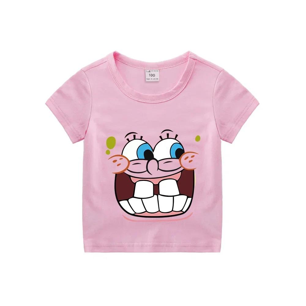 SpongeBobs SquarePants Children Clothing Anime In Summer Short Sleeve Cute Patrick Star Clothes T-shirt Cartoon Kids Tops