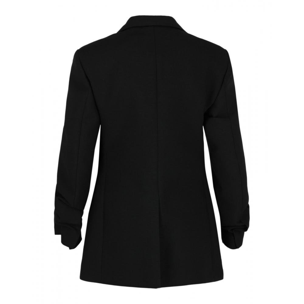 Salvatore Ferragamo Notched Lapel Wool Blazer Black