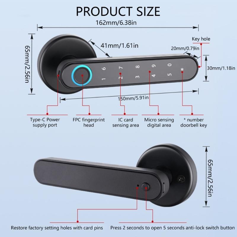 Advanced Fingerprint Recognition Door Lock Entry Fingerprint Door Lock Convenient Fingerprint Door Knob for Household