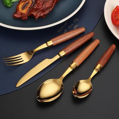 Sapele Wood Handle 304 Stainless Steel Western Cutlery