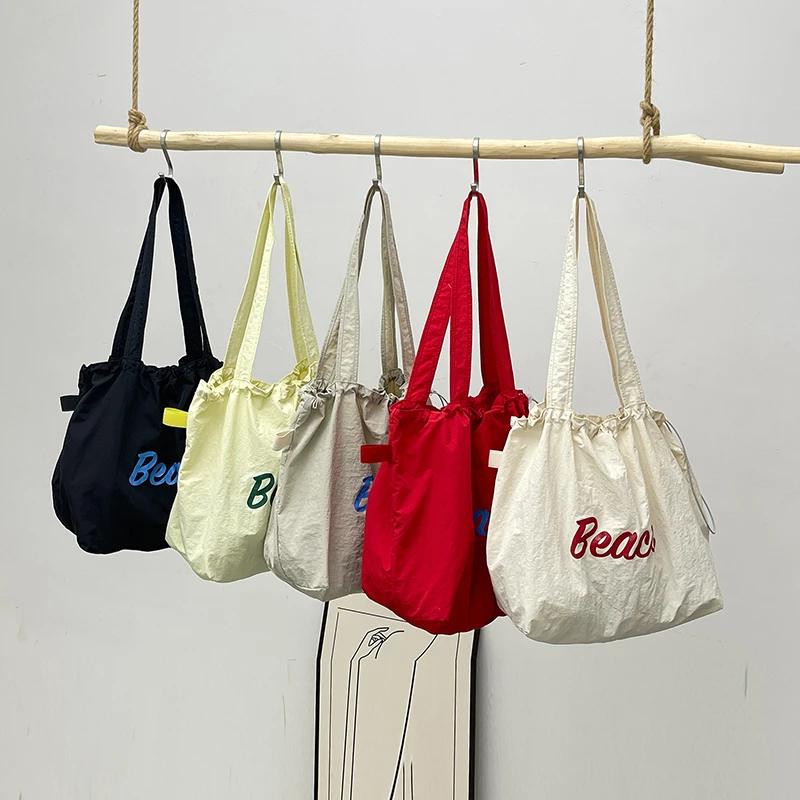 New Canvas Bag With Cord Japanese Commuter Tote Bag Portable Single Shoulder Large Capacity Bag Premium Durable