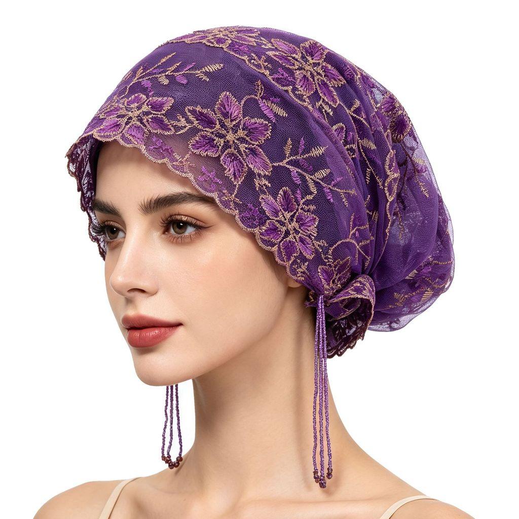 Embroidered Flower Sun Hat With Tassels For Summer Travel And Casual Wear