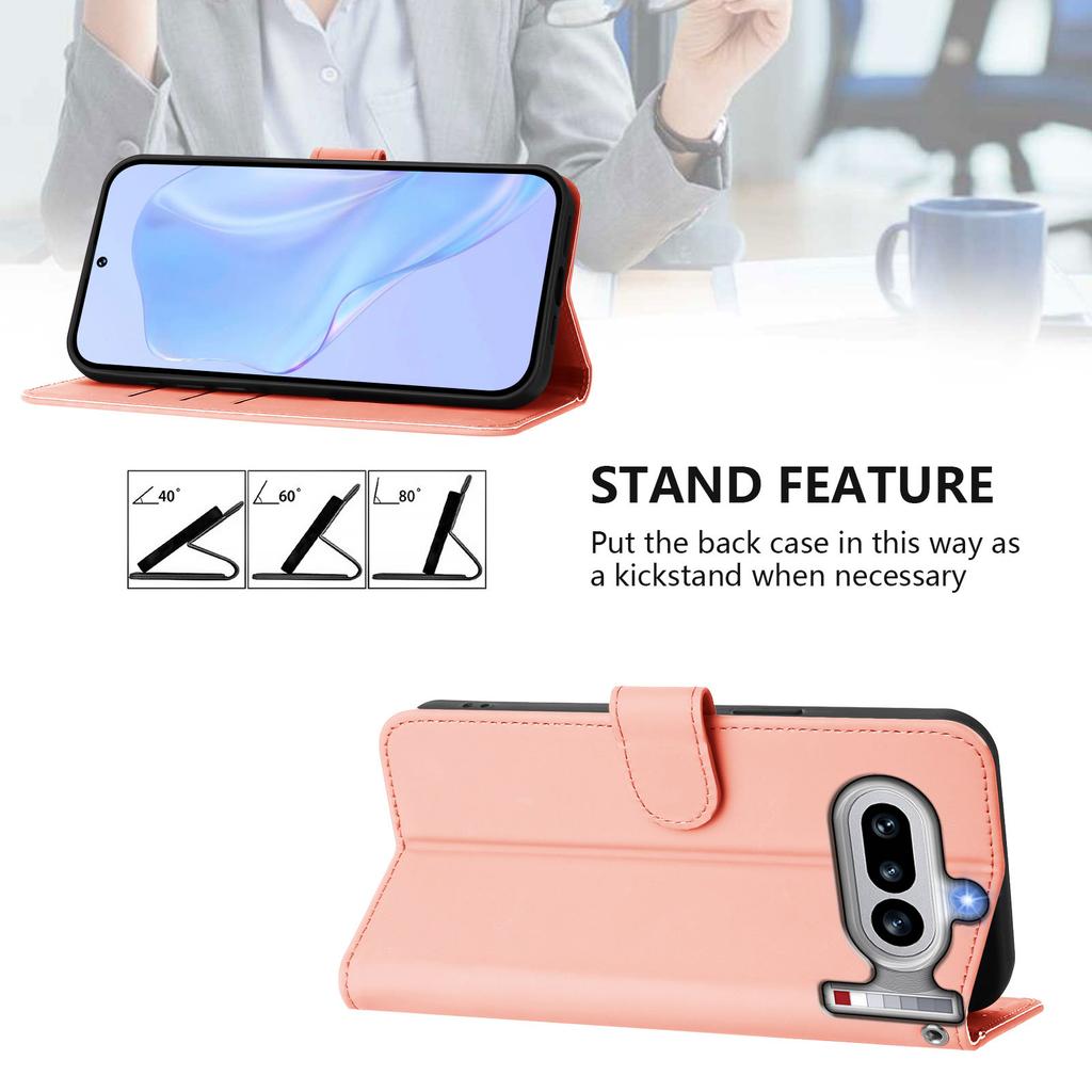 Wallet Case for Phone - Leather/PU, Pink, With Lanyard
