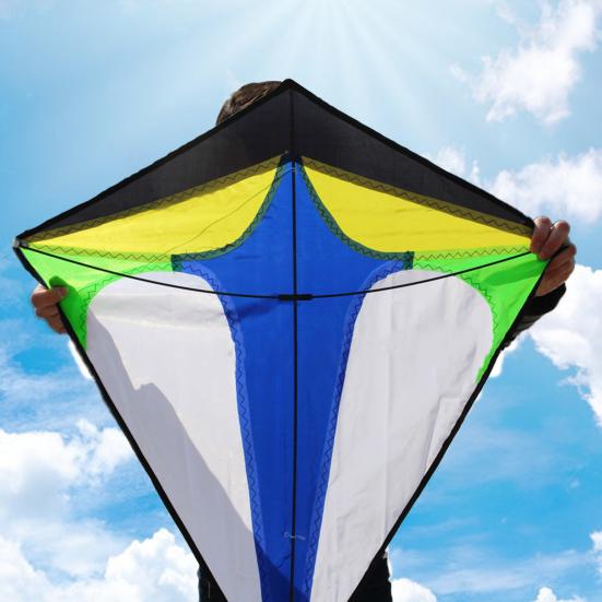 Diamond Kite Eye-catching Easy Installation Polyester Rainbow Outdoor Sports Kite for Children