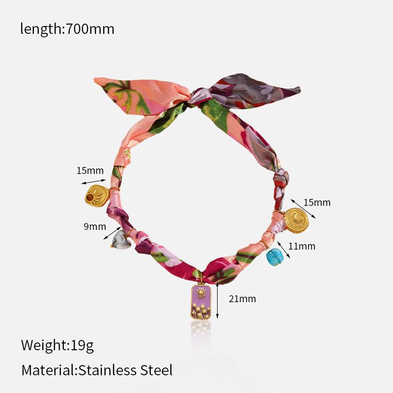 Chenhe Jewelry Niche Design Fashion European and American Jewelry Stainless Steel Pendant Jewelry Women's High-end Silk Scarf Necklace