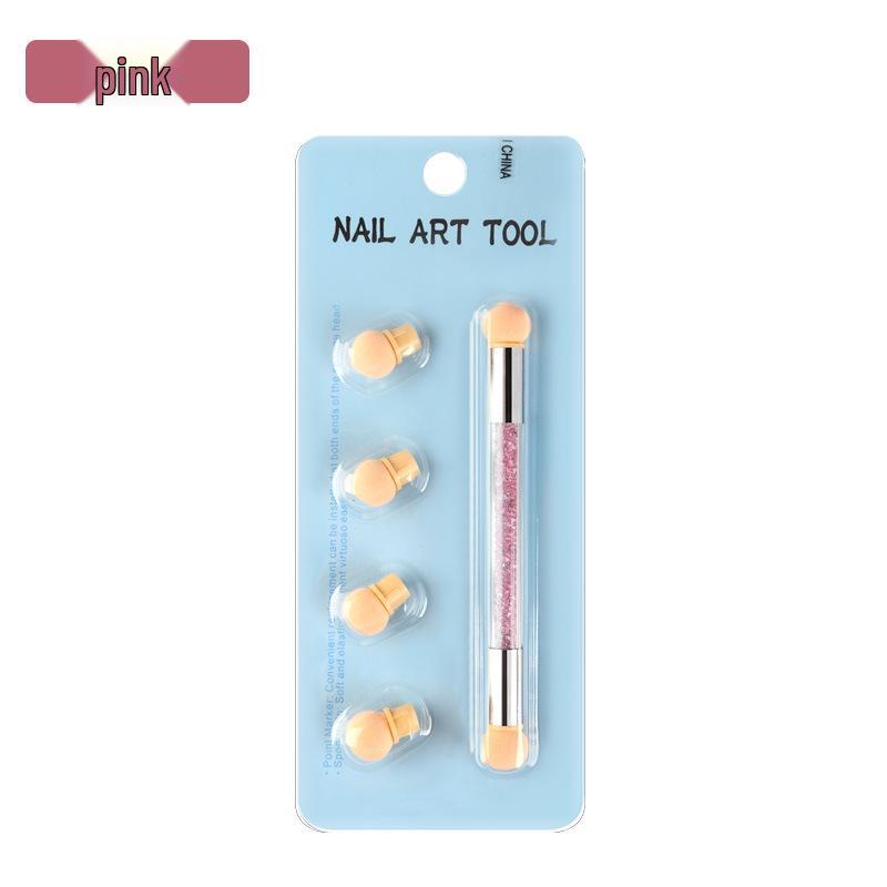Nail Art Double-Ended Dotting & Gradient Tool with 4 Sponge Heads