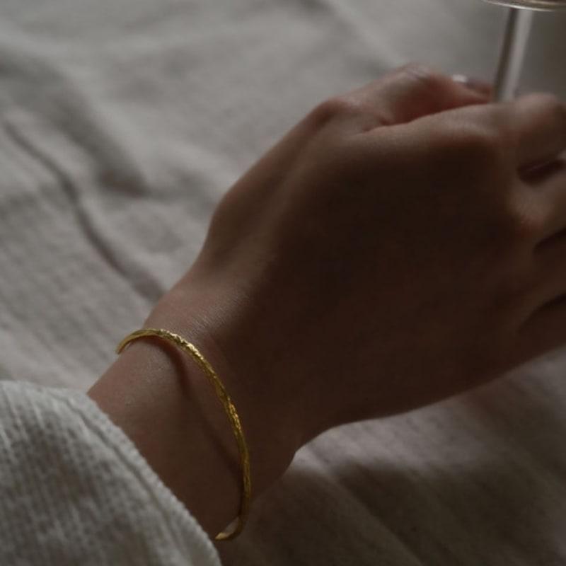 youngglow silver925 foil bangle bracelet (2color)