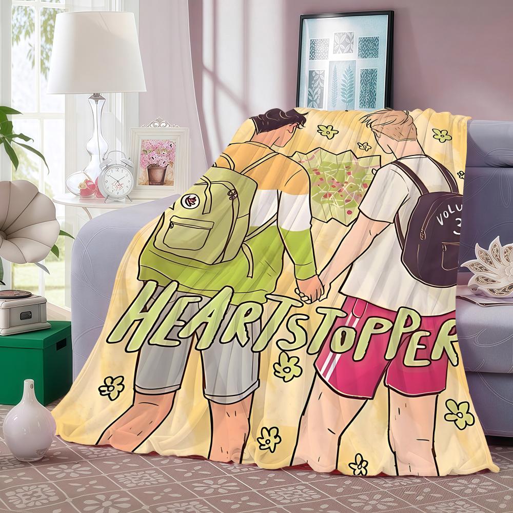 Drama H-Heartstopper Throw Lightweight 240g Flannel Blanket Soft Skin-friendly for Summer Cooling