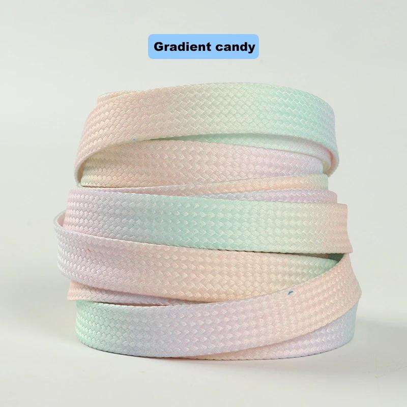 Colorful Tie-dye Flat Shoelaces Fashion AF1/AJ Sports Shoelace Stars Moon Shoelaces for Sneakers Casual Canvas Shoes 0.8CM Width