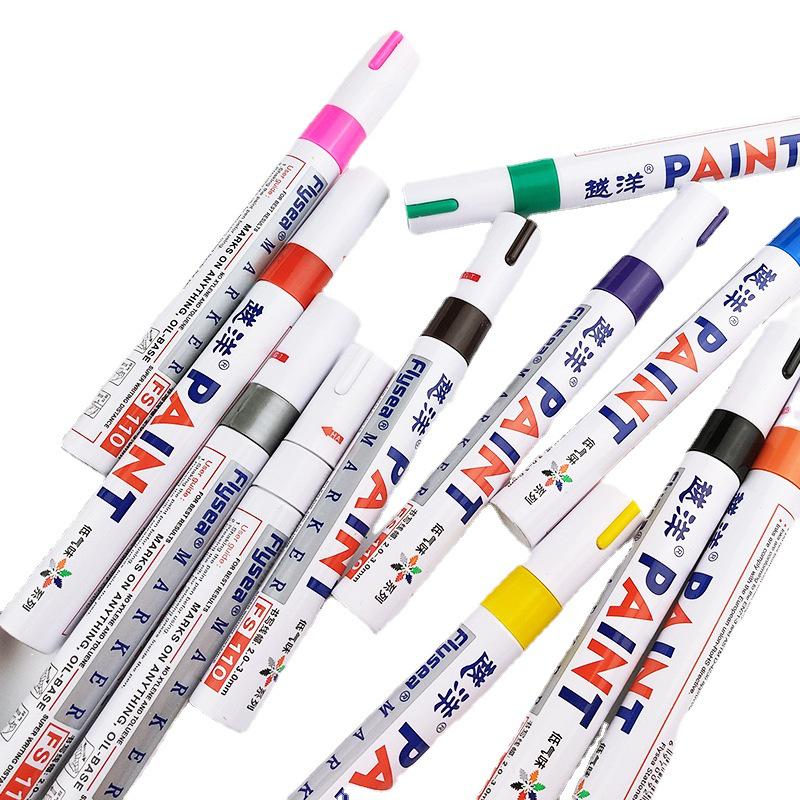 Low Odor White Oil-Based Paint Marker for Tires, Furniture, and Tiles