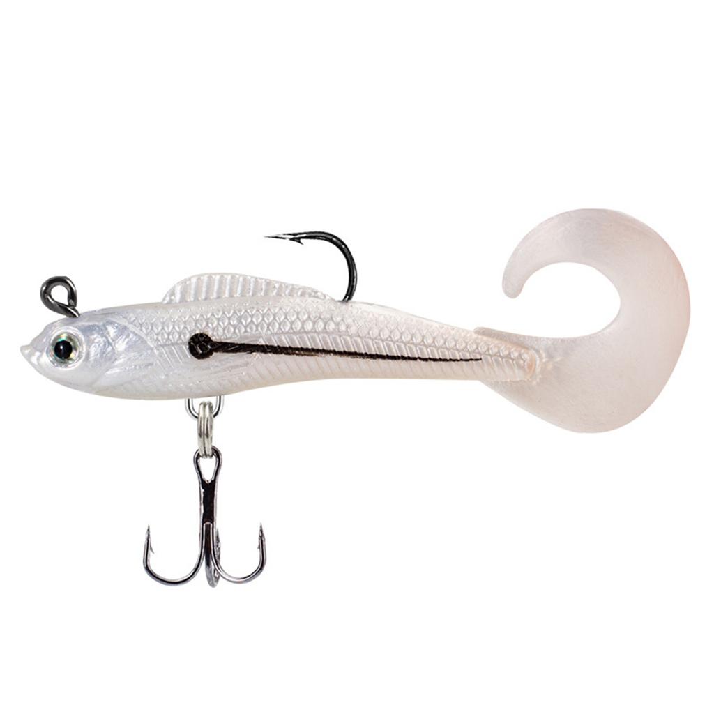 Artificial Plastic Bait Swimbait Fishing Hook Tackle Soft Swimbait Curl Tail Fish Baits Fishing Jig Lures Easy to Use