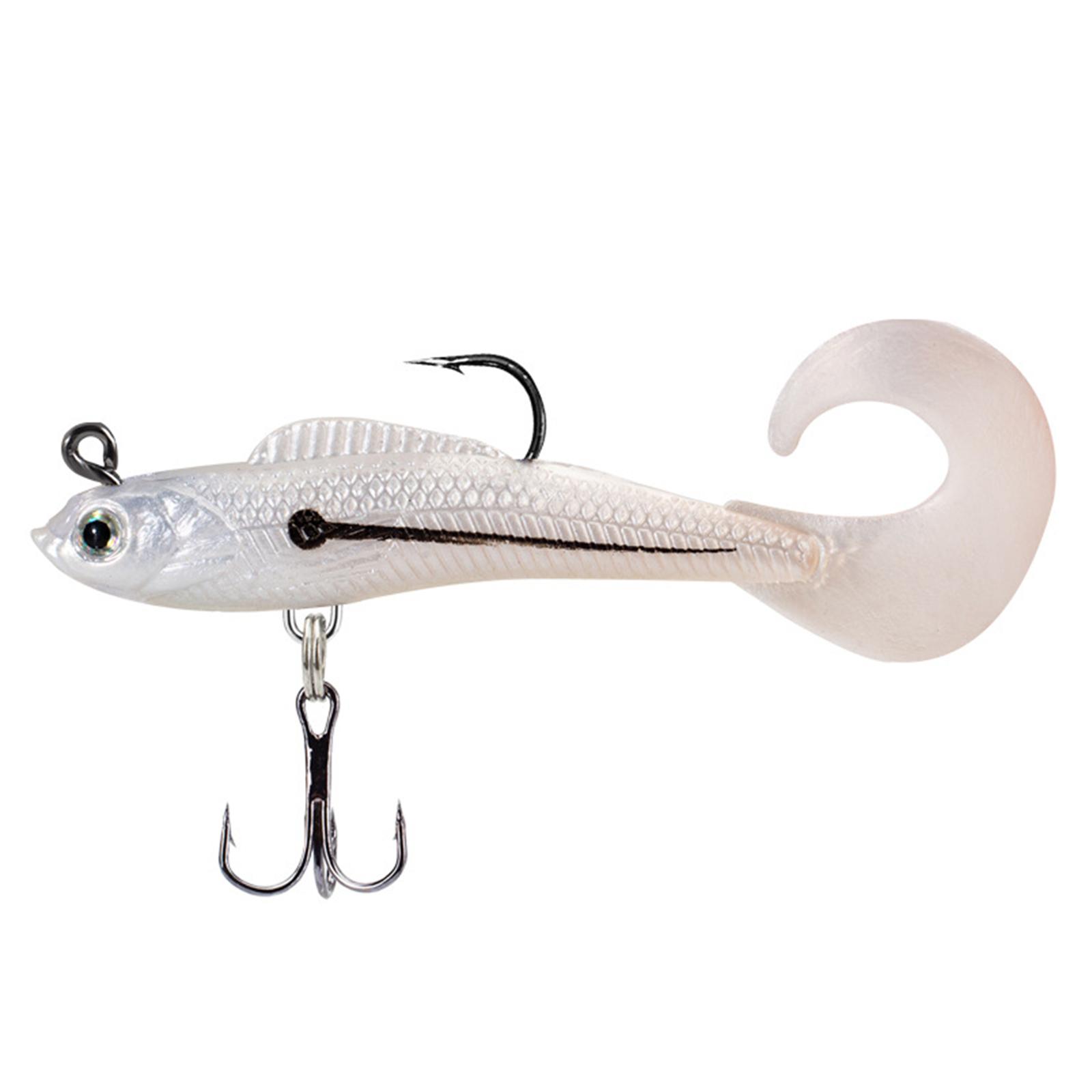 

Soft Swimbait Curl Tail Fish Baits with Hooks Artificial Plastic Baits Swim Tail Fishing Lures Jig Wobblers Enduring 3