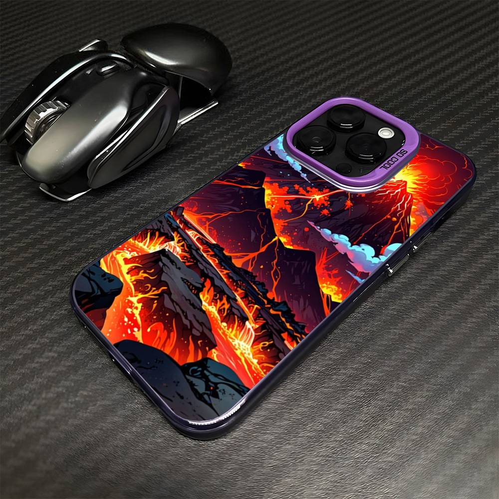 Volcanic Eruptions Phone Case For iPhone 16,15,14,13,12,11,Mini,Pro,MAX Purple Matte Shockproof Cover