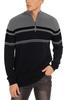 TACVASEN Winter Golf Knit Warm Long High Plus Size L Men's Wear, Black, Half-Zip Sweater, Loungewear, Sleeve, Neck, Sizes, Cotton, Black,