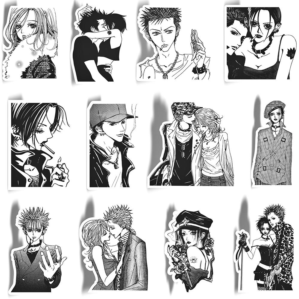 10/30/65pcs Classic Anime NANA Stickers Japanese Black White Manga Decals DIY Scrapbook Phone Suitcase Cool Sticker Decoration