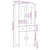 VidaXL Buffet haut Blanc 69,5x34x180 cm Bois d'ingénierie 3198505