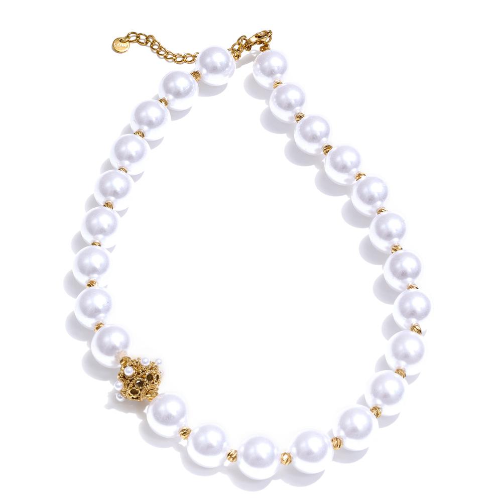 

Eetit Популярные Имитация Жемчуга Круглые Бусины Цепочка Ожерелье Поступления Нержавеющая Сталь Мода Ручная Работа Ювелирные Аксессуары золотой