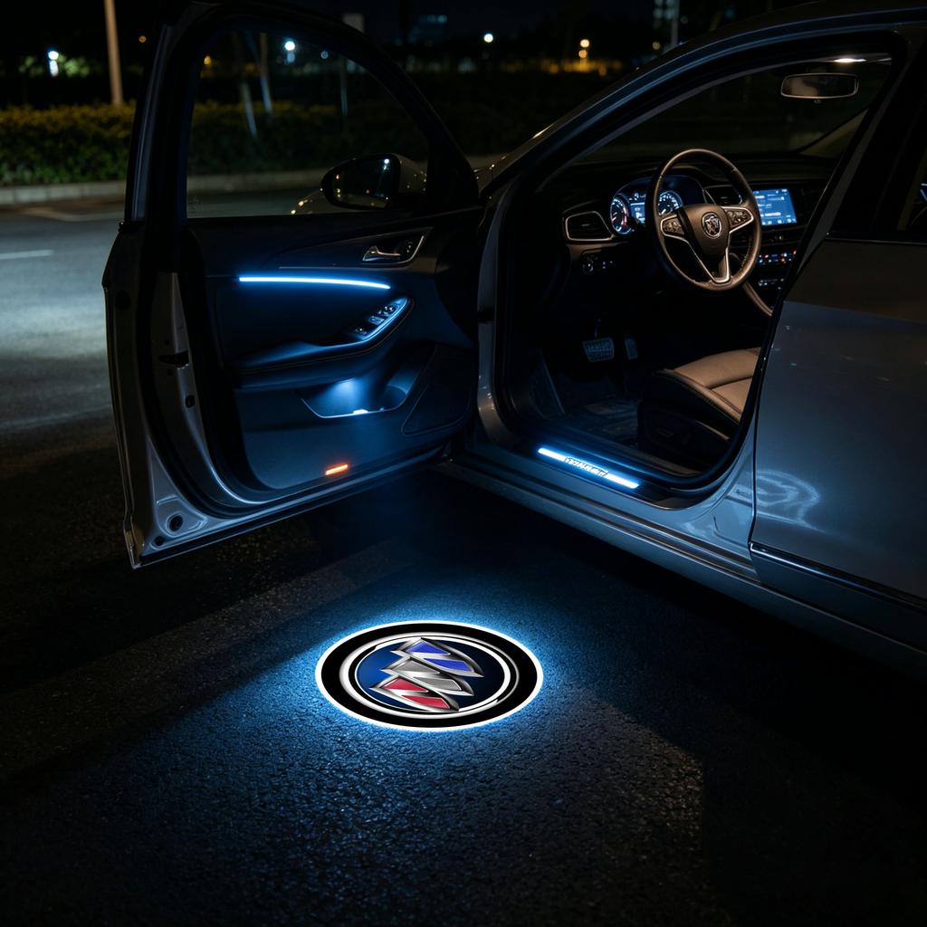 HD Led Welcome Light Car Door Projector Lamps Car Accessories For Buick Regal Lacrosse Avenir Envision Angkola Electra Anthem Cascada Avista Riviera