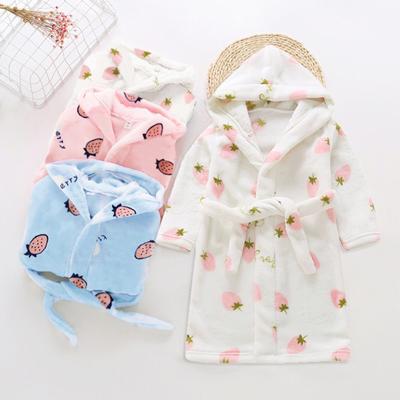 DIY Toddler Baby Boys Fete Cartoon Halate de baie Flanel Night-Robe Lenjerie de dormit