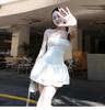 KLIOU Can Be Sweet or Salt, Age-reducing Lace Edge Bow Tube Top Dress, Women's Waist and Thin Hot Girl Tutu
