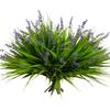 Alyptus 12 Bundles Artificial Plants Outdoor Fake Monkey Grass with Flowers for Pot UV Resistant Plant Decor for Window Garden Patio Hanging Planter