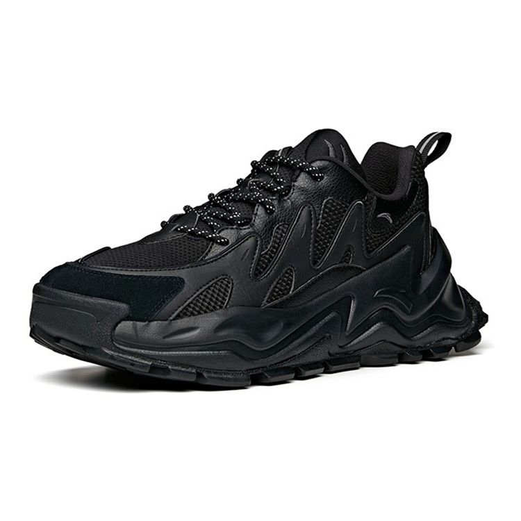 Anta Hot Comfortable Trendy Shock Absorbing Non-Slip Wear-Resistant Breathable Low-Top Dad Shoes Men sneaker Black 912118886-7
