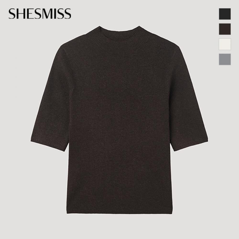 She Smiss Rib Mock Neck Half Knit Sskpop12060