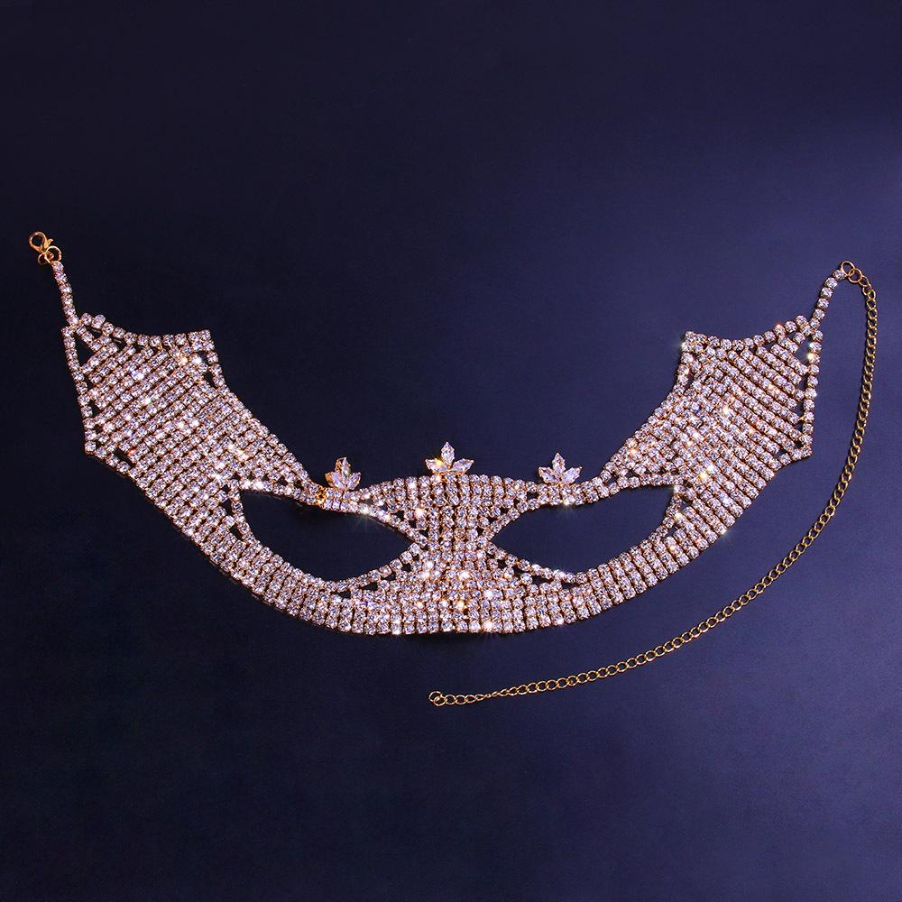 Stonefans Fashion Sexy Mask for Face Women Masquerade Fashion Crystal Decoration Designer Luxury Halloween Masks Jewelry Party