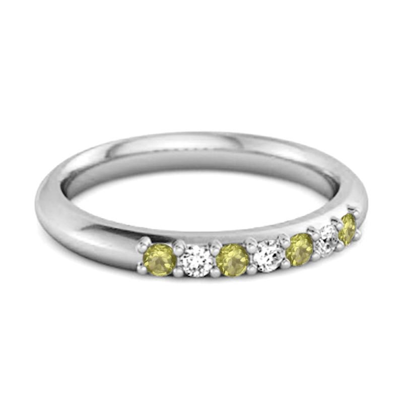 Peridot Eternity Stackable Ring – Sterling Silver