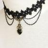 Lace Flower Gem Choker - Women's Fashion Necklace for Nightclubs and Bars