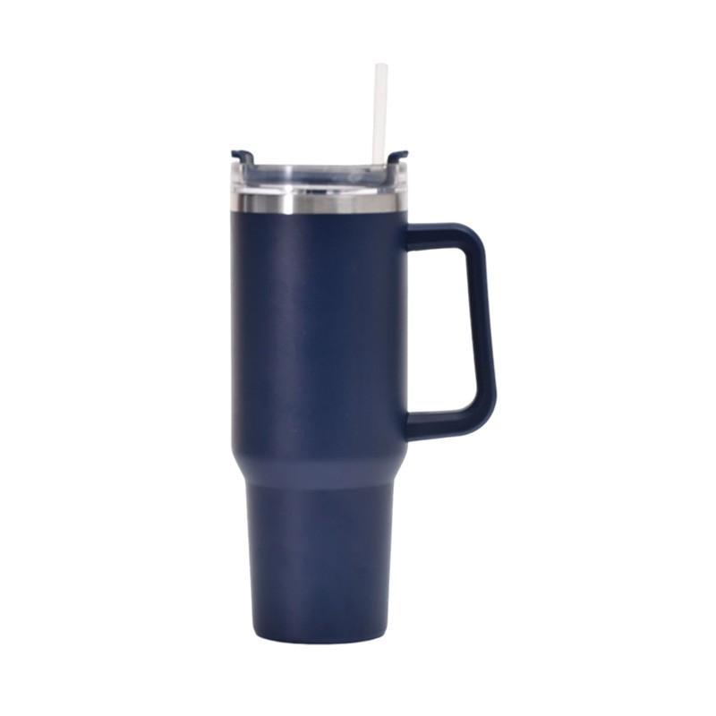 40oz Large Capacity Vacuum Insulated Stainless Steel Travel Mug With Straw Car Office Outdoor Use