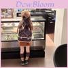 Stylish Korean Ins Children's Backpack Lightweight Canvas Floral Design For Girls