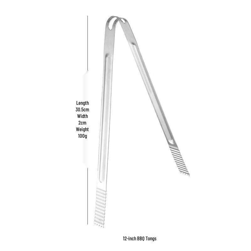 Abdo 12-inch Wavy Stainless Steel Kitchen Tongs (4-pack)