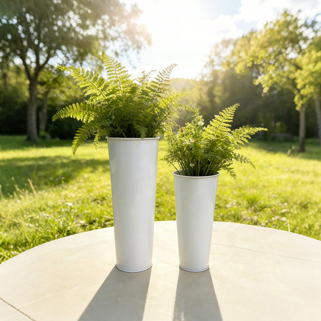 Blumenkübel, 29 cm/40 cm verzinkte Metallvasen für Blumen, Blumenkübel, Vasen für Hochzeiten, Balkongarten, Heimdekoration