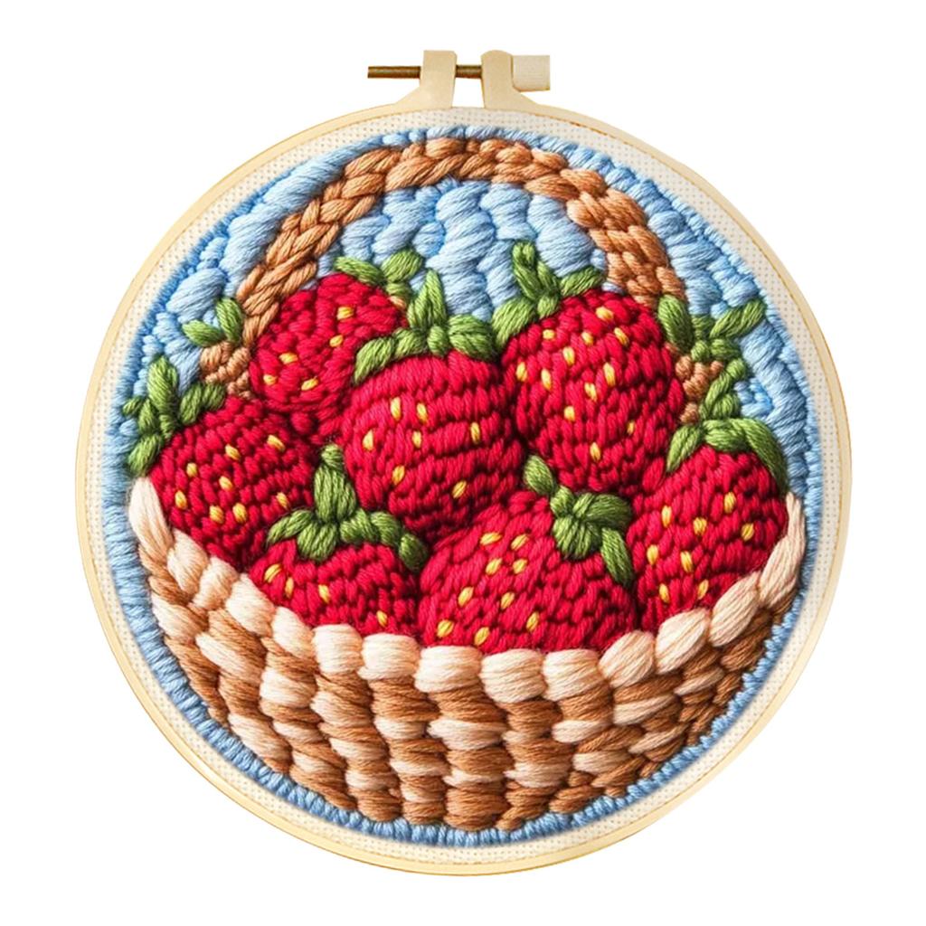 Punch Needle Embroidery Kit Floral Package Set Punch Needle Kit For Beginner Sewing Poke Handmade Crafts for Adults Diy Gift