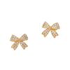 925 Sterling Silver Jewelry Luxury Crystal Bowknot Butterfly Stud Earrings for Women Wedding Party Jewelry for Girls Friend Gift