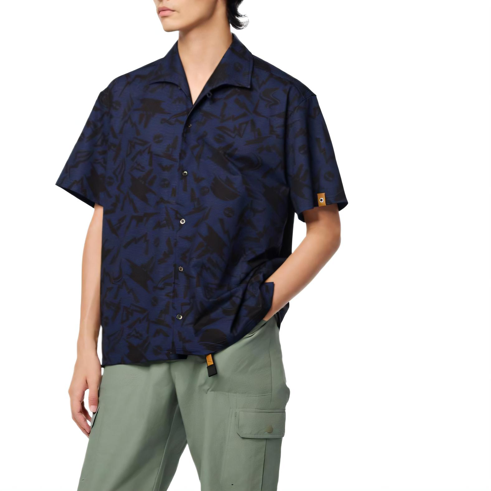 Timberland Tokyo Design Collective Printed Button-Up Short Sleeve Shirt Men shirts TB0A6J67E091 XS