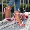 Fashion Female Shoes 2024 Brand Modern Women's Sandals Dress Sandals Women Plus Size Thin Heels Ankle-wrap Back Zip Shoes Women