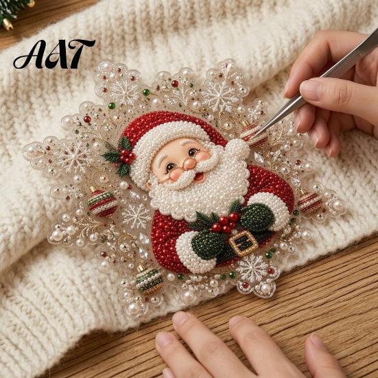 Festliche Heimwanddekorationen Weihnachten Perlmutt-Malerei Sonnenfänger Kunst-Bastelset, Acryl-Schneeflocken-Form Platten-Ornament Bastelsets mit Spitzenrand, 3D