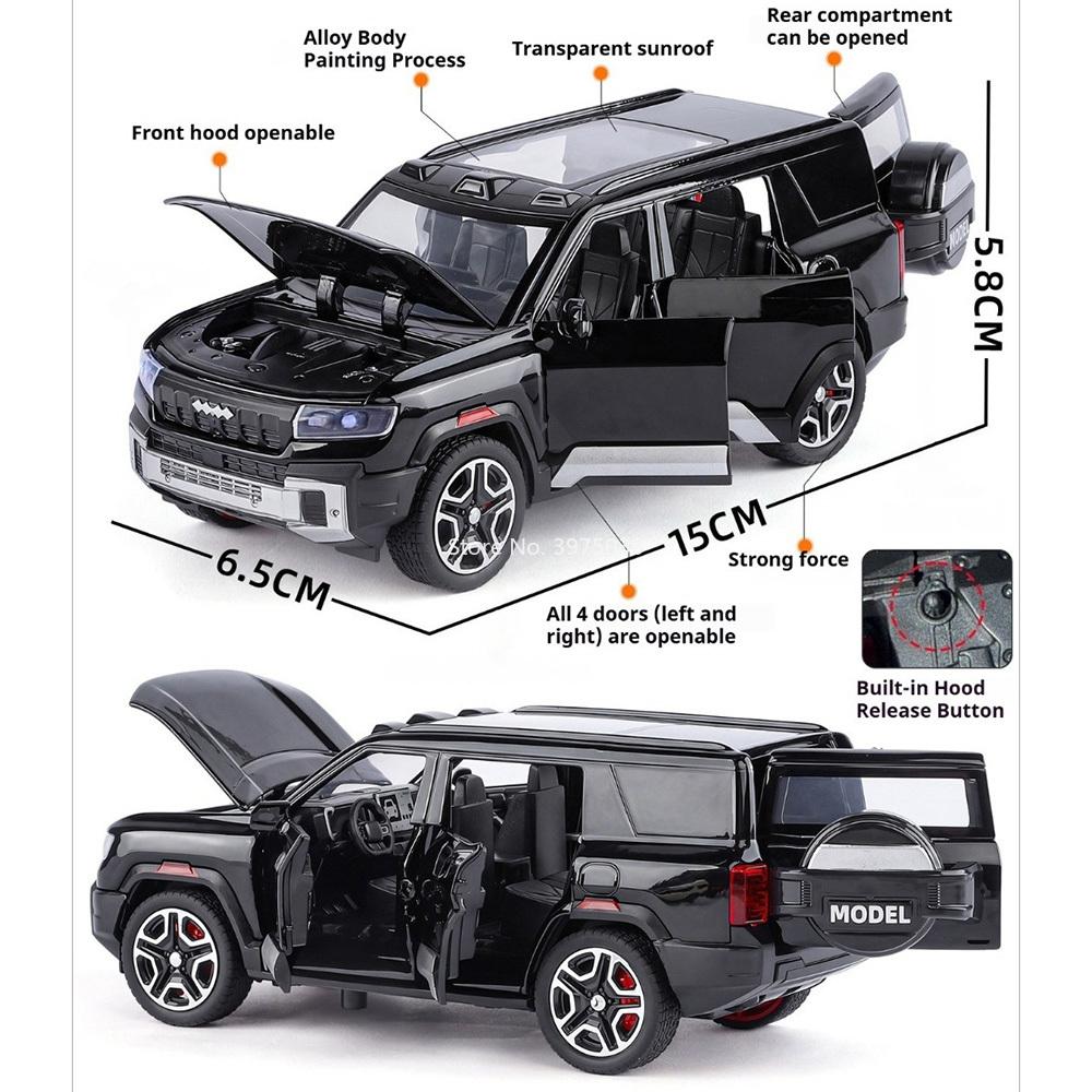 1:32 Scale BYD Leopard 8 ES8 Miniature Model Toys Car Diecast Alloy Doors Opened Music Light Vehicle Collecting Enthusiasts