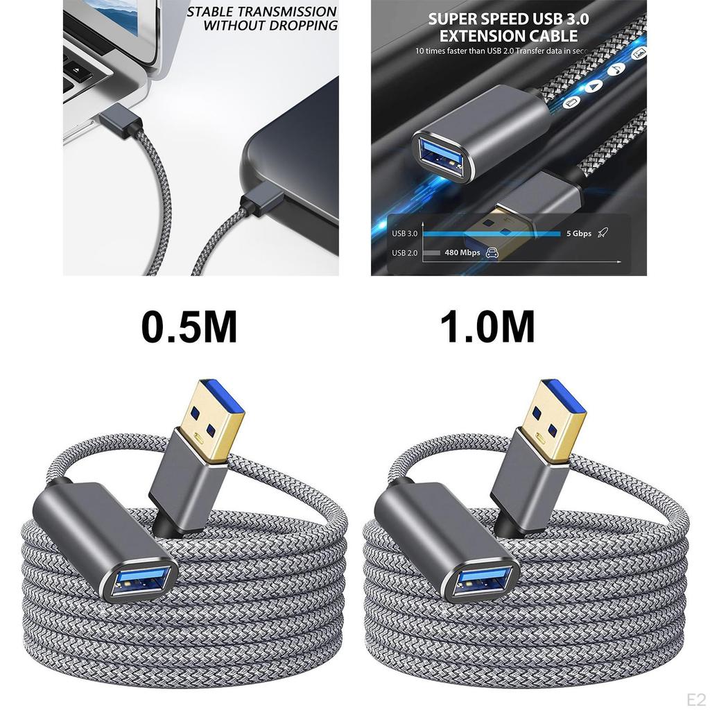 USB Extension Cable Portable Male ward Female Durable Data Transfer Cord