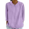 Autumn 2025 Solid Color Loose Lapel Top - Women's Three-Quarter Sleeve