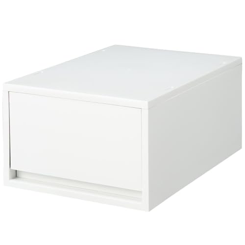 MUJI Small items storage case with recycled polypropylene, large, white gray, approx. width 26 x depth 37 x height 17.5 cm 84799709