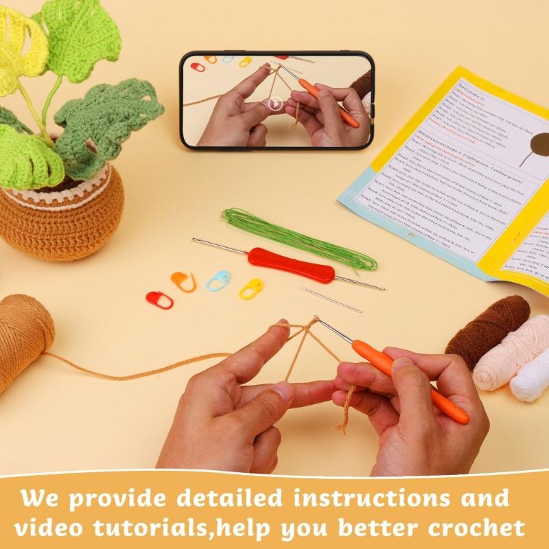 Beginners Crochet Kits, with Yarn, Crochet Hooks, Needle for DIY Crochet Craft