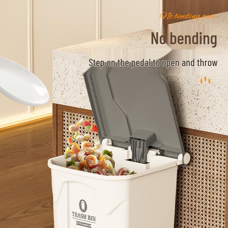 Large 30L Outdoor Kitchen Trash Can with Pedal and Lid