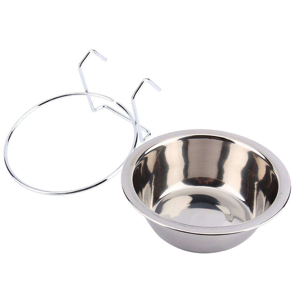 Hook On Feeding Dog Bowl Pet Rabbit Bird Dog Puppy Food Water Cage Cup Clamp Holder (S)