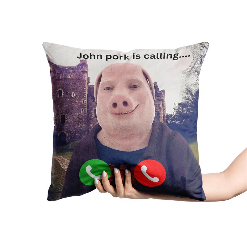 Aertemisi 18'' X 18'' John Pork Is Calling Square Throw Pillow Cushion Covers Cases Pillowcases 45Cm X 45Cm