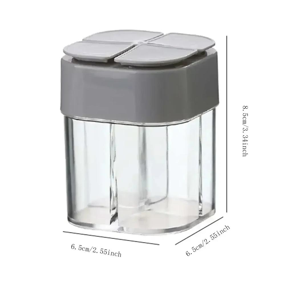 4 In 1 Spice Salt Pepper Shakers Transparent Seasoning Jar Can Pepper Bottle Barbecue Condiment Kitchen Gadgets with Cover