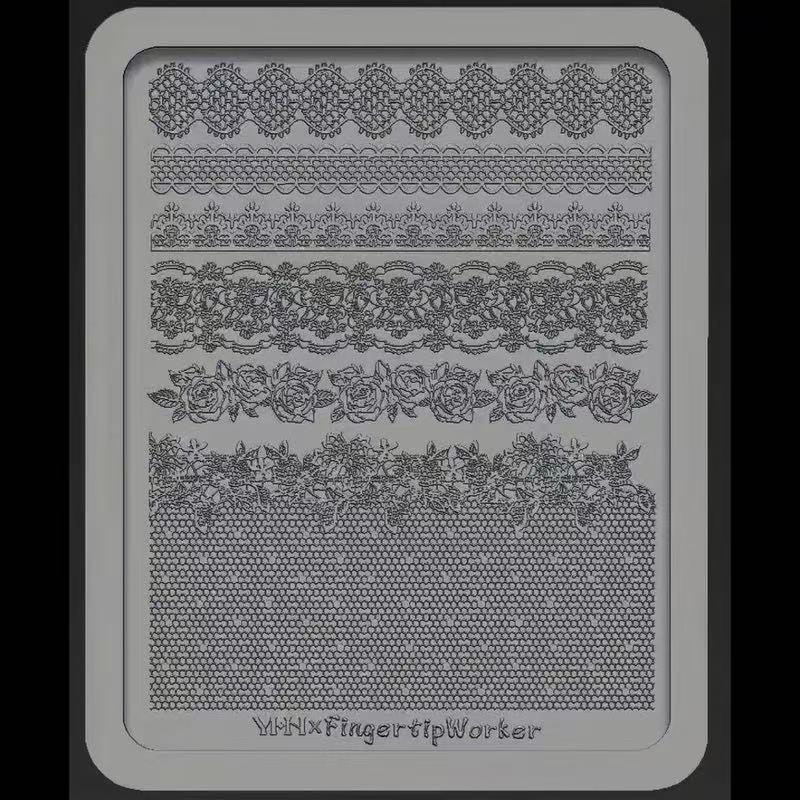 High Transparency Sakura Lace Silicone Molds for Christmas Nail Art High Transparency