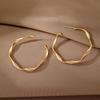 European American High-End Gold Geometric Earrings for Women Large Ring Ear Jewelry Alloy Buckle Cold Wind Ear Rings